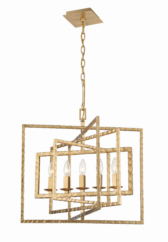 ##Antique Hardware## Capri 5 Light Antique Gold Chandelier