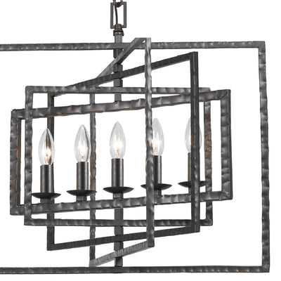 ##Antique Hardware## Capri 5 Light Raw Steel Chandelier