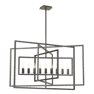 ##Antique Hardware## Capri 9 Light Raw Steel Chandelier