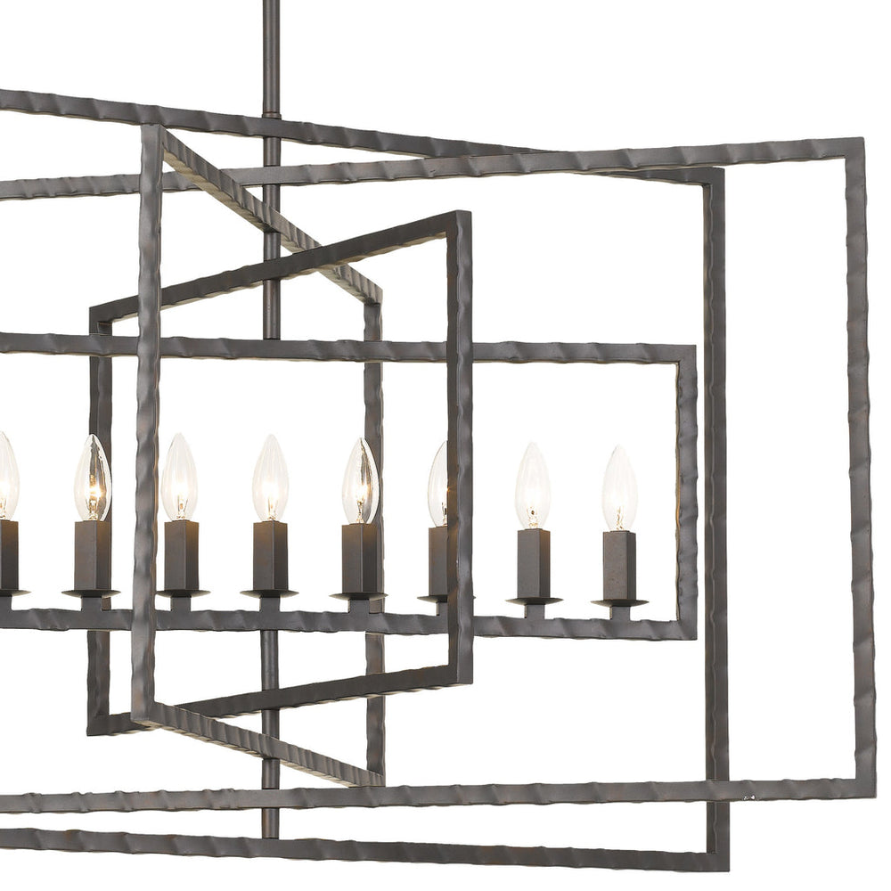 ##Antique Hardware## Capri 9 Light Raw Steel Chandelier