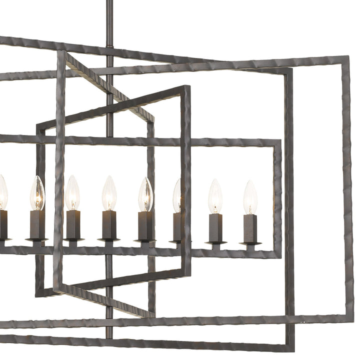 ##Antique Hardware## Capri 9 Light Raw Steel Chandelier