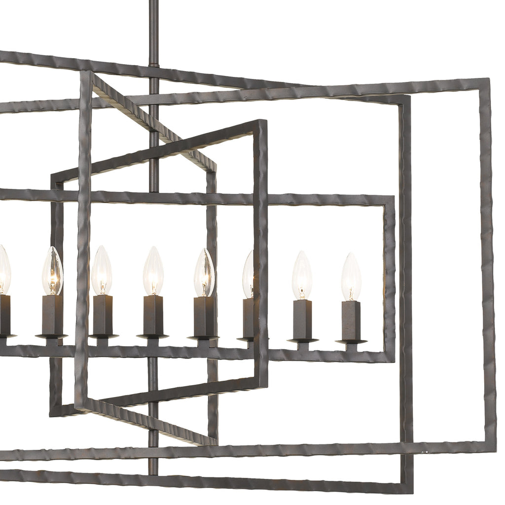 ##Antique Hardware## Capri 9 Light Raw Steel Chandelier