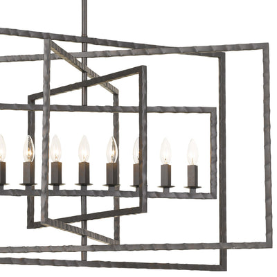 ##Antique Hardware## Capri 9 Light Raw Steel Chandelier