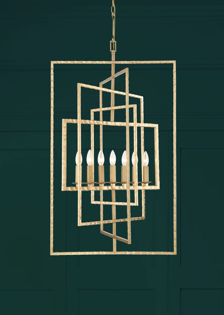 ##Antique Hardware## Capri 7 Light Antique Gold Chandelier