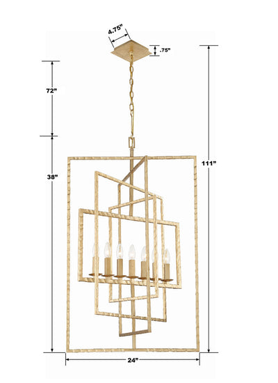 ##Antique Hardware## Capri 7 Light Antique Gold Chandelier