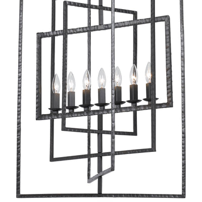 ##Antique Hardware## Capri 7 Light Raw Steel Chandelier