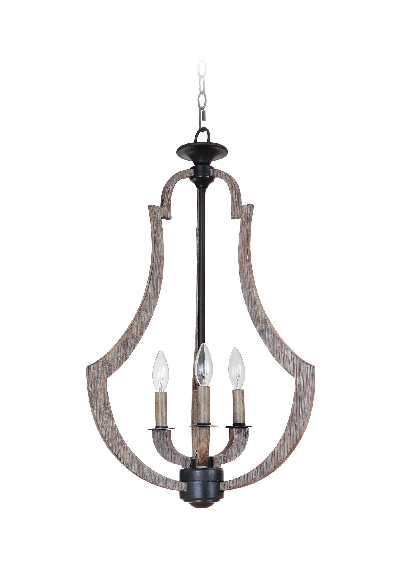 ##Antique Hardware## Winton 3 Light Foyer in Weathered Pine/Bronze