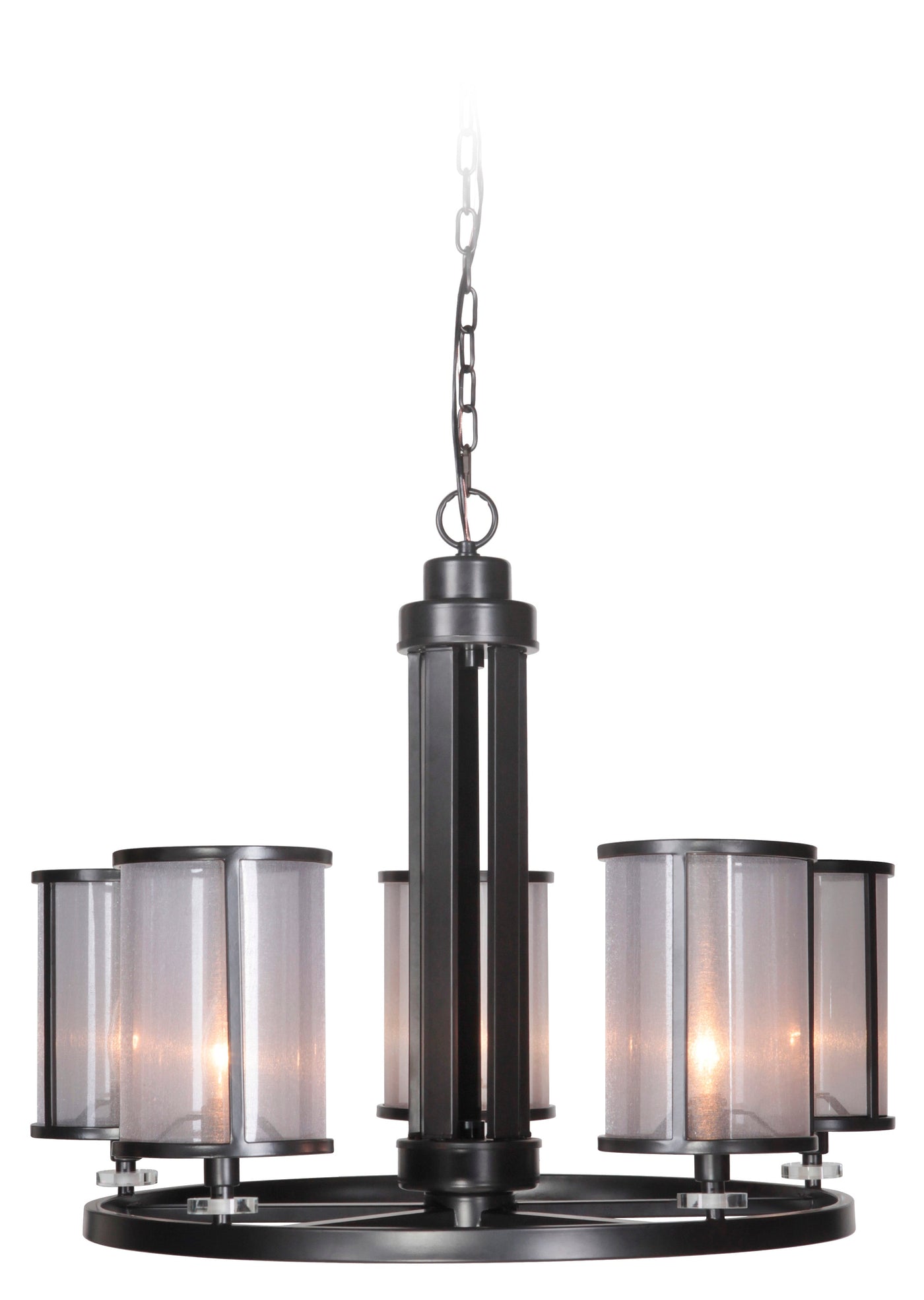 ##Antique Hardware## Danbury 5 Light Chandelier in Matte Black