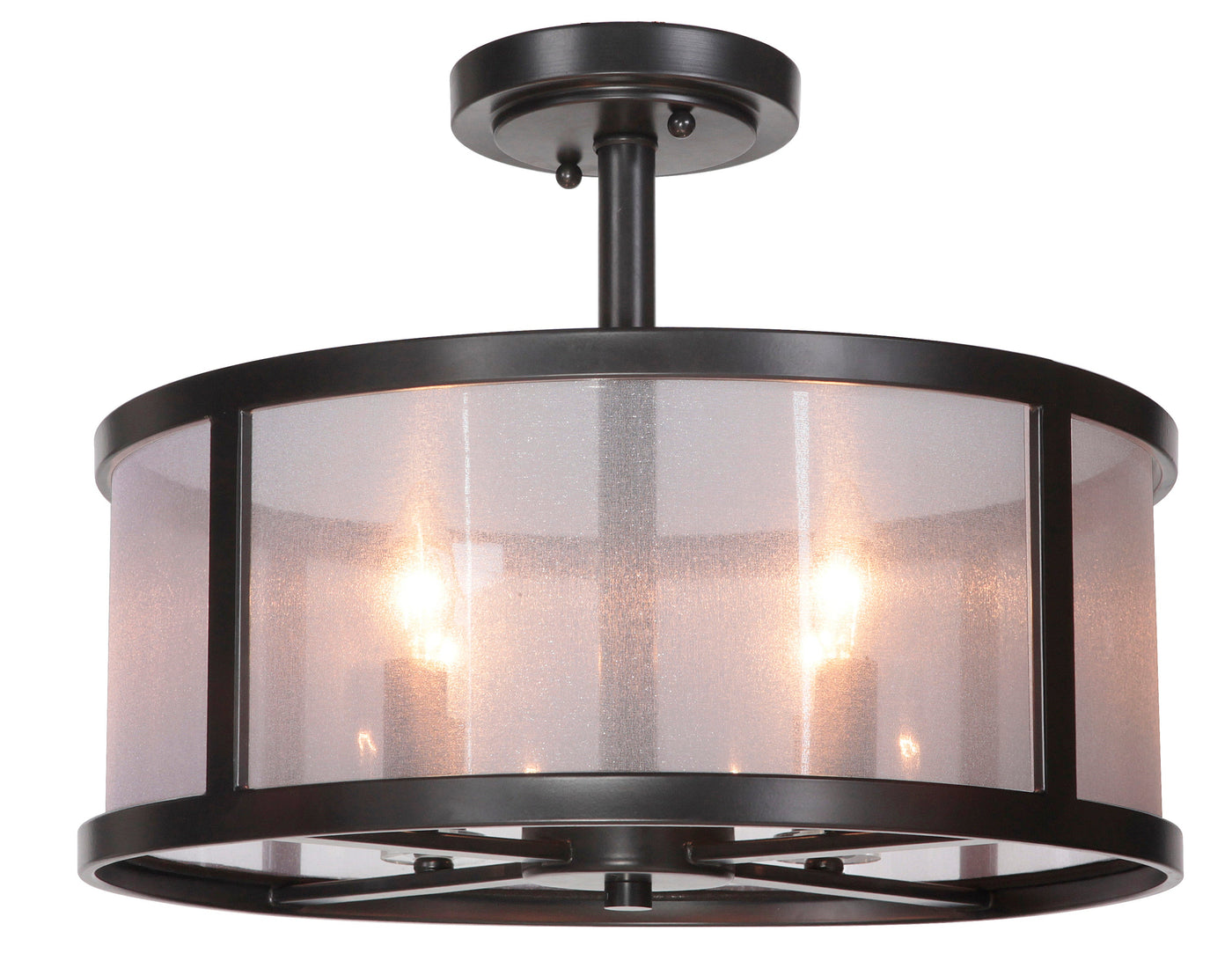 ##Antique Hardware## Danbury 4 Light Semi Flush in Matte Black