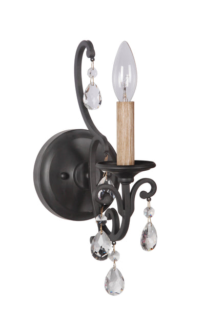 ##Antique Hardware## Bentley 1 Light Wall Sconce in Matte Black