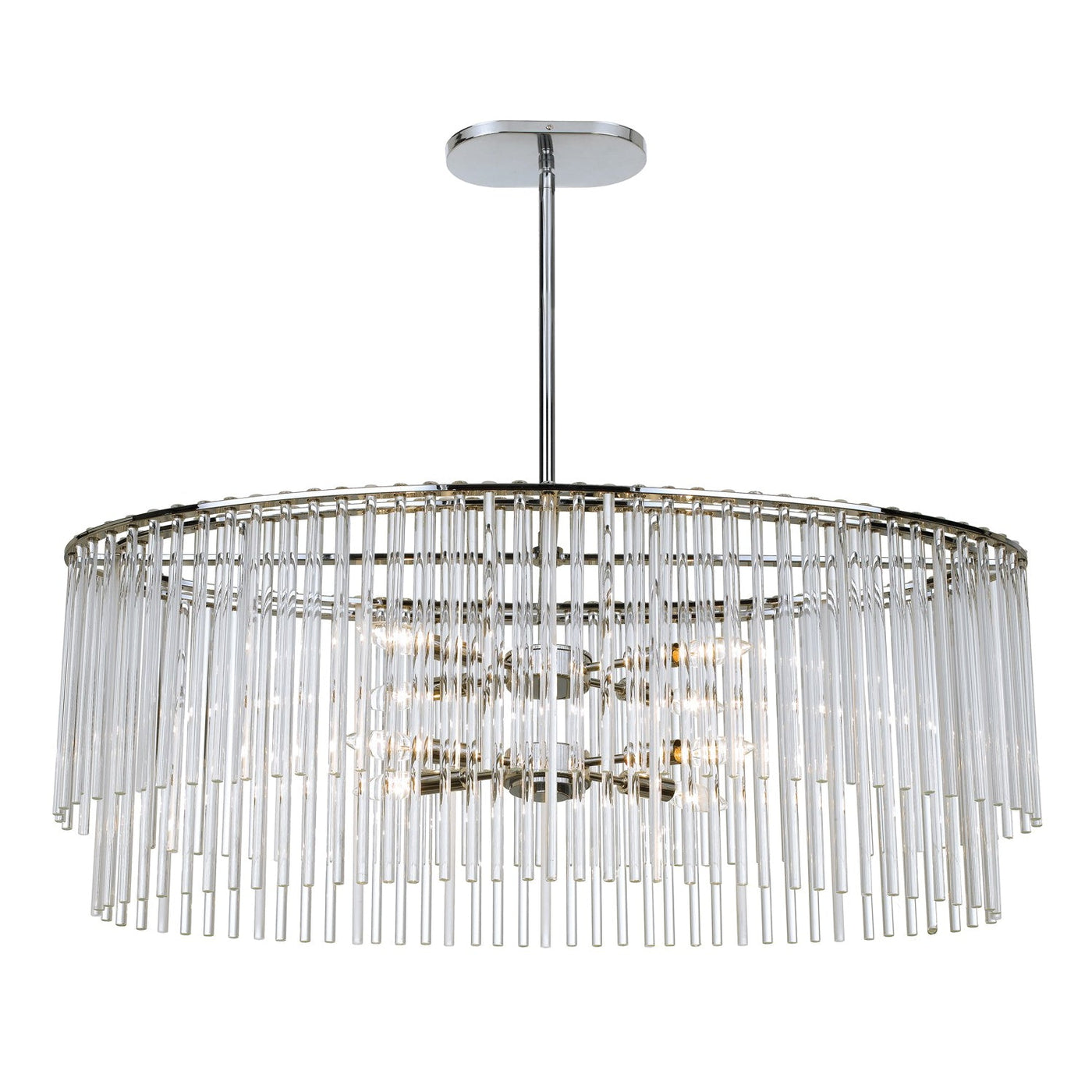 ##Antique Hardware## Bleecker 8 Light Polished Chrome Chandelier