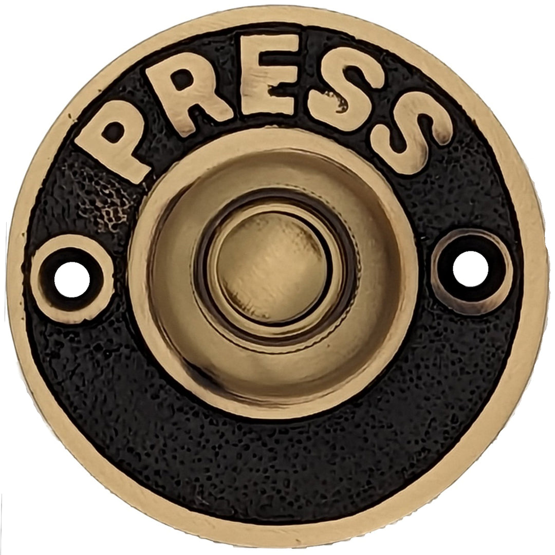 ##Antique Hardware## Open Box Sale Item Classic American PRESS Doorbell Push Button (Antique Brass Finish)