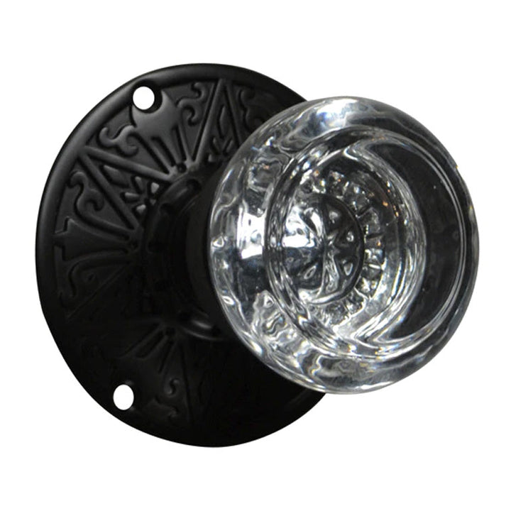Eastlake Rosette Door Set with Crystal Round Door Knobs (Several Finishes Available)