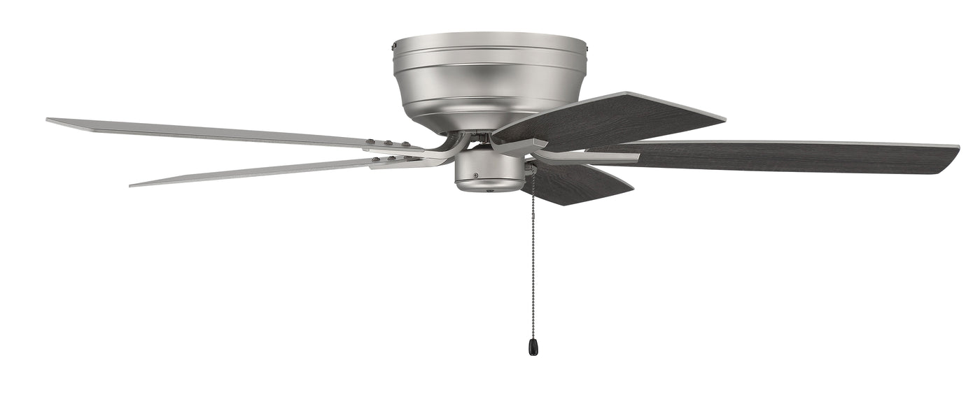 Antique Hardware 52" Pro Plus Hugger in Brushed Nickel w/ Brushed Nickel/Greywood Blades Ceiling Fan