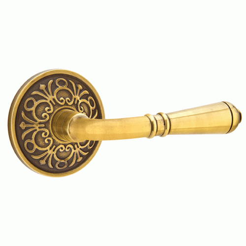 Antique Hardware Emtek Solid Brass Turino Lever With Lancaster Rosette (Many Finishes Available) EMTEK LEVER DOOR KNOB