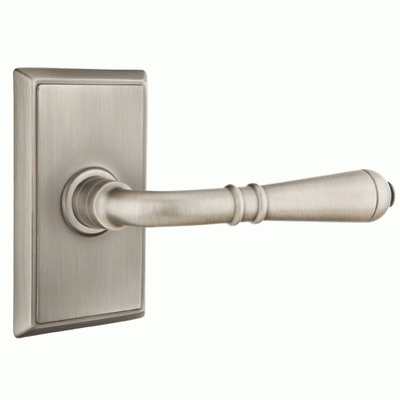 Antique Hardware Emtek Solid Brass Turino Lever With Rectangular Rosette (Many Finishes Available) EMTEK LEVER DOOR KNOB