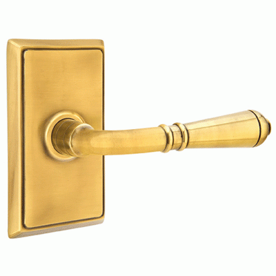 Antique Hardware Emtek Solid Brass Turino Lever With Rectangular Rosette (Many Finishes Available) EMTEK LEVER DOOR KNOB