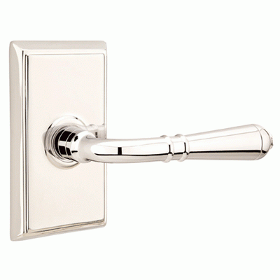 Antique Hardware Emtek Solid Brass Turino Lever With Rectangular Rosette (Many Finishes Available) EMTEK LEVER DOOR KNOB