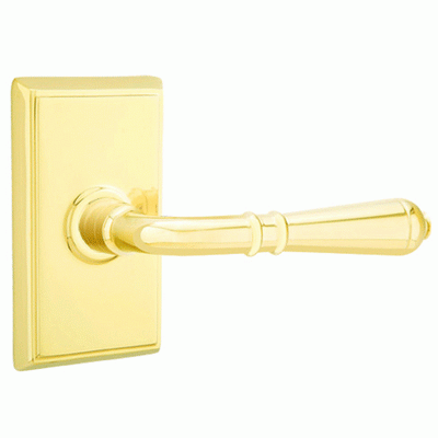 Antique Hardware Emtek Solid Brass Turino Lever With Rectangular Rosette (Many Finishes Available) EMTEK LEVER DOOR KNOB