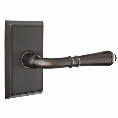 Antique Hardware Emtek Solid Brass Turino Lever With Rectangular Rosette (Many Finishes Available) EMTEK LEVER DOOR KNOB