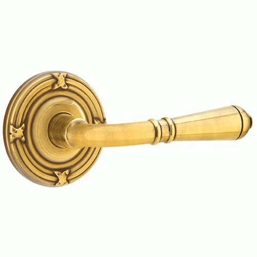 Antique Hardware Emtek Solid Brass Turino Lever With Ribbon & Reed Rosette (Many Finishes Available) EMTEK LEVER DOOR KNOB