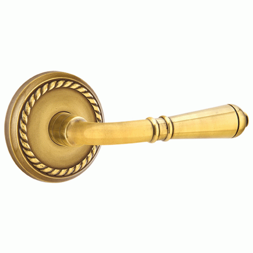 Antique Hardware Emtek Solid Brass Turino Lever With Rope Rosette (Many Finishes Available) EMTEK LEVER DOOR KNOB