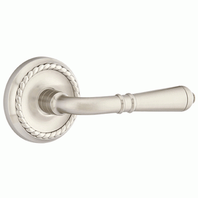 Antique Hardware Emtek Solid Brass Turino Lever With Rope Rosette (Many Finishes Available) EMTEK LEVER DOOR KNOB