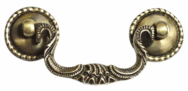 4 1/4 Inch Beaded Victorian Bail Pull with Beaded Mounts (Several Finishes Available)