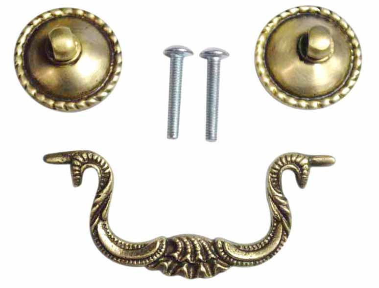 4 1/4 Inch Beaded Victorian Bail Pull with Beaded Mounts (Several Finishes Available)