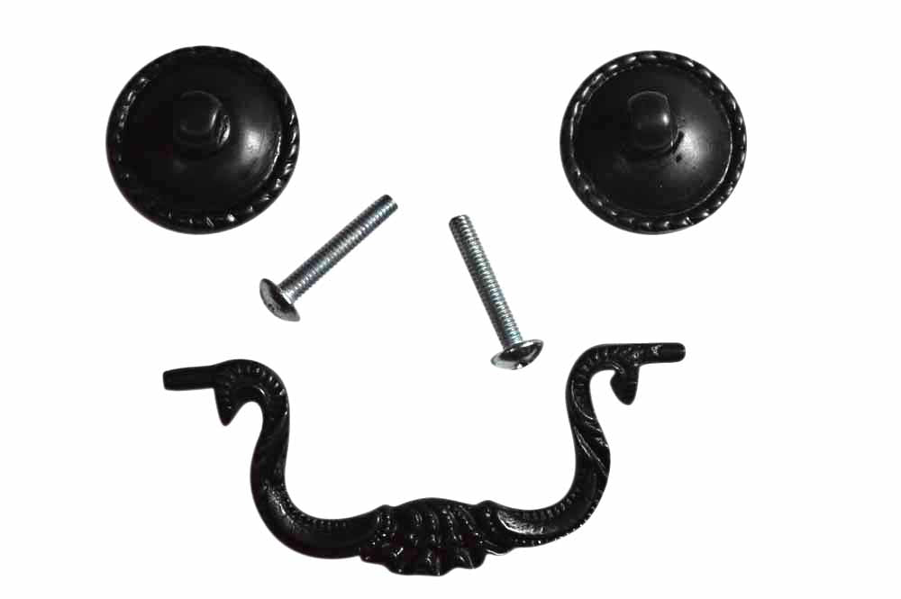 4 1/4 Inch Beaded Victorian Bail Pull with Beaded Mounts (Several Finishes Available)