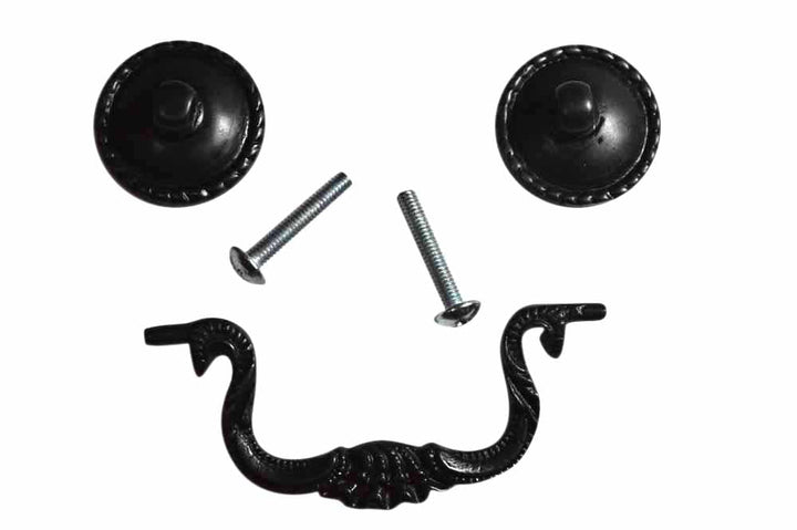 4 1/4 Inch Beaded Victorian Bail Pull with Beaded Mounts (Several Finishes Available)