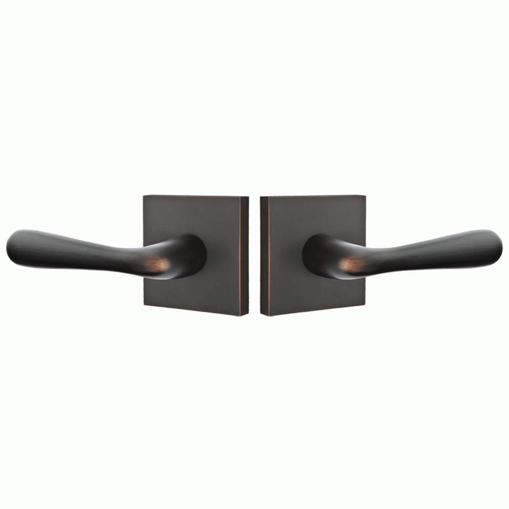 ##Antique Hardware## Solid Brass Basel Lever With Square Rosette (Several Finish Options)