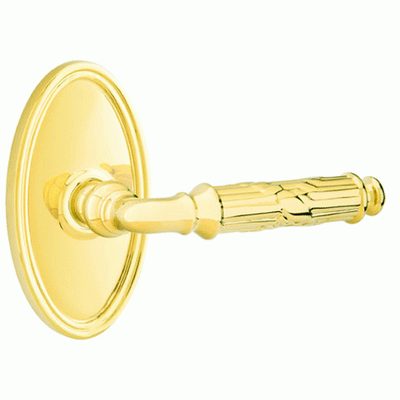 ##Antique Hardware## Solid Brass Ribbon & Reed Lever With Oval Rosette