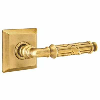 ##Antique Hardware## Solid Brass Ribbon & Reed Lever With Quincy Rosette (Many Finishes Available)