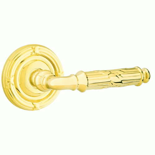 ##Antique Hardware## Solid Brass Ribbon & Reed Lever With Ribbon & Reed Rosette