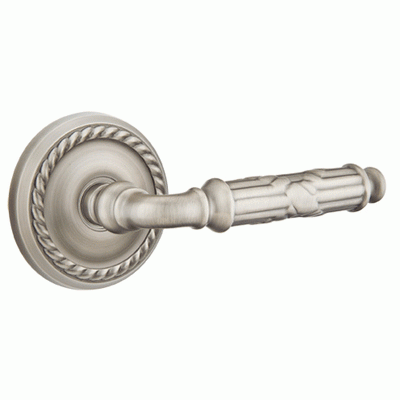 ##Antique Hardware## Solid Brass Ribbon & Reed Lever With Rope Rosette