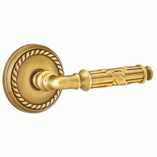 ##Antique Hardware## Solid Brass Ribbon & Reed Lever With Rope Rosette