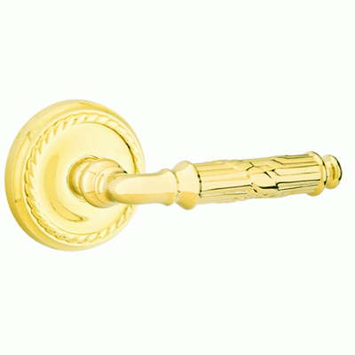 ##Antique Hardware## Solid Brass Ribbon & Reed Lever With Rope Rosette