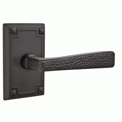 Antique Hardware Emtek Craftsman Style Hammered Lever With Rectangular Rosette (Many Finishes Available) EMTEK LEVER DOOR KNOB