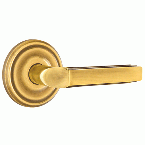 ##Antique Hardware## Solid Brass Milano Lever With Regular Rosette