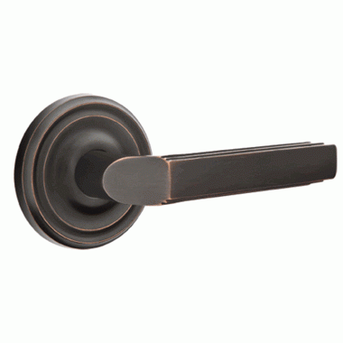 ##Antique Hardware## Solid Brass Milano Lever With Regular Rosette