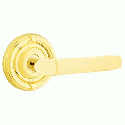 ##Antique Hardware## Solid Brass Milano Lever With Ribbon & Reed Rosette