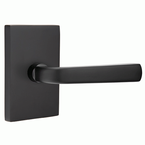 Antique Hardware Brass Modern Hardware - Double Dummy Sion Door Lever With Modern Rectangular Rosette in Satin Brass - 5052SIOUS4 - Emtek Hardware EMTEK LEVER DOOR KNOB