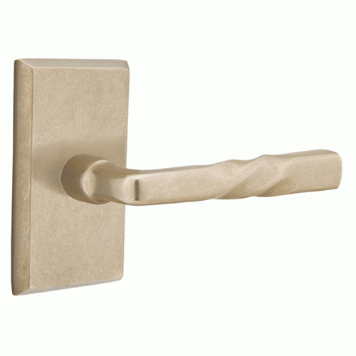 ##Antique Hardware## Solid Brass Sandcast Montrose Lever With Rectangular Rosette