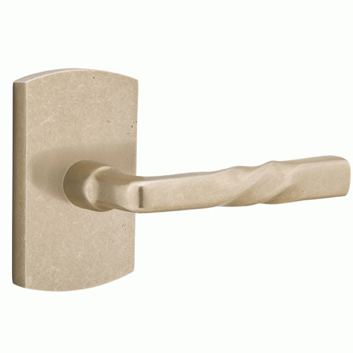 ##Antique Hardware## Solid Brass Sandcast Montrose Lever With Rounded Rectangular Rosette