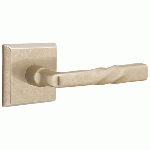 ##Antique Hardware## Solid Brass Sandcast Montrose Lever With Square Rosette