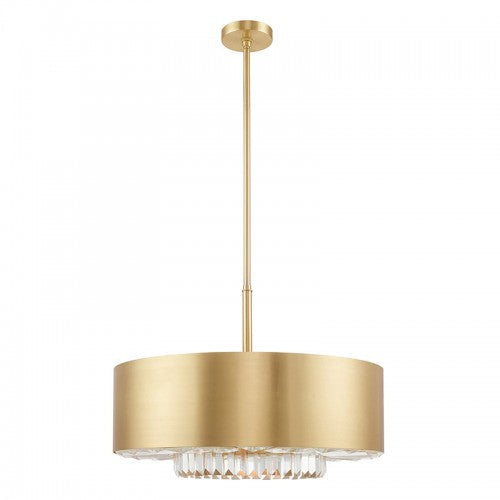 ##Antique Hardware## 6 Light Satin Brass Pendant Chandelier