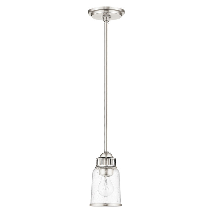 ##Antique Hardware## 1 Light Brushed Nickel Single Pendant