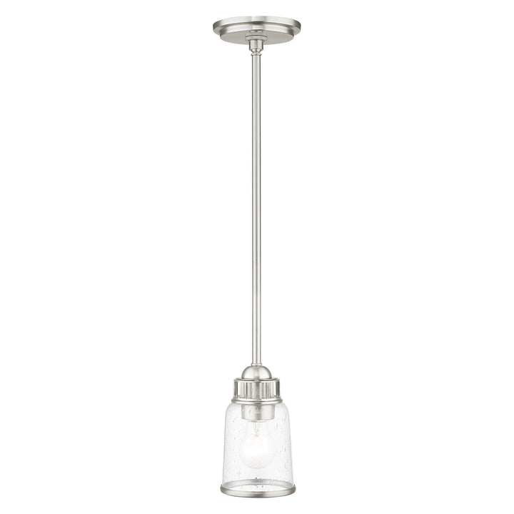 ##Antique Hardware## 1 Light Brushed Nickel Single Pendant
