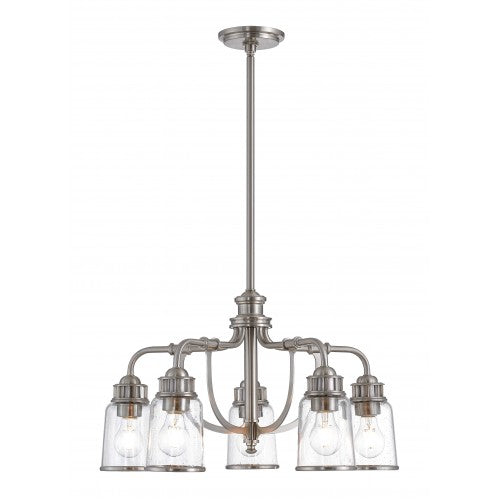 ##Antique Hardware## 5 Light Brushed Nickel Dinette Chandelier